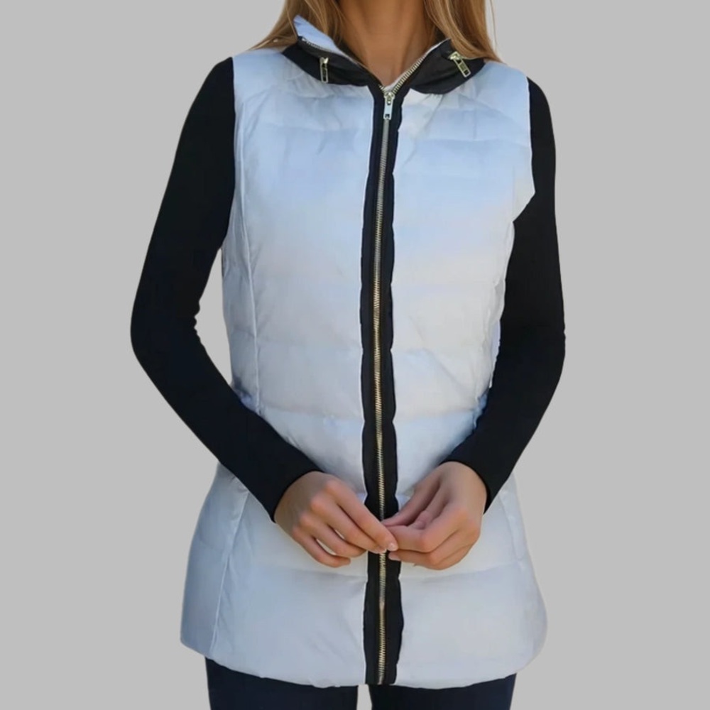 Ciao Milano Kara white black flattering Vest New $269 SALE